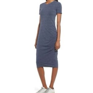 Treasure & Bond Side Ruched Body-Con Dress Navy Heather